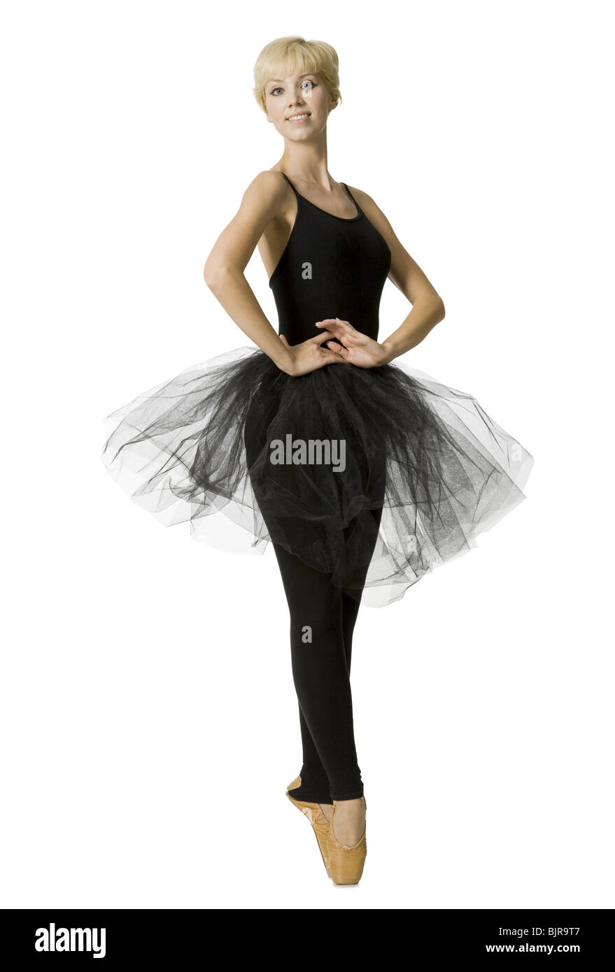 Ballerina in schwarz Stockfoto