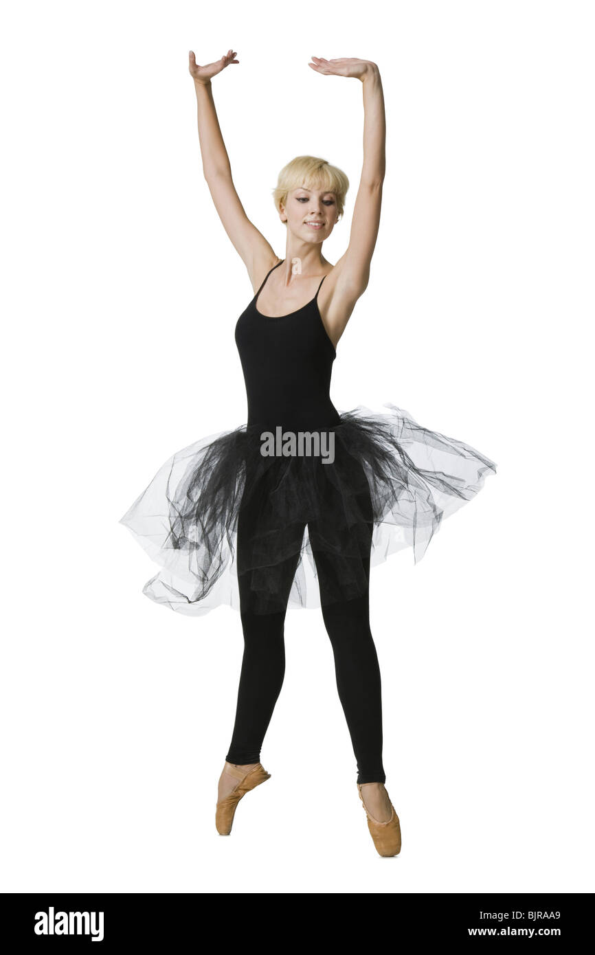Ballerina in schwarz Stockfoto