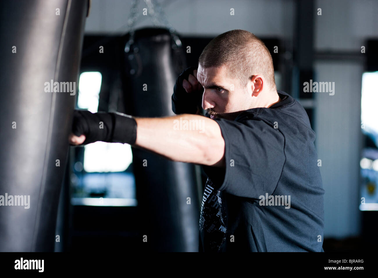 USA-Utah, American Fork, Boxer Stanz Boxsack Stockfoto