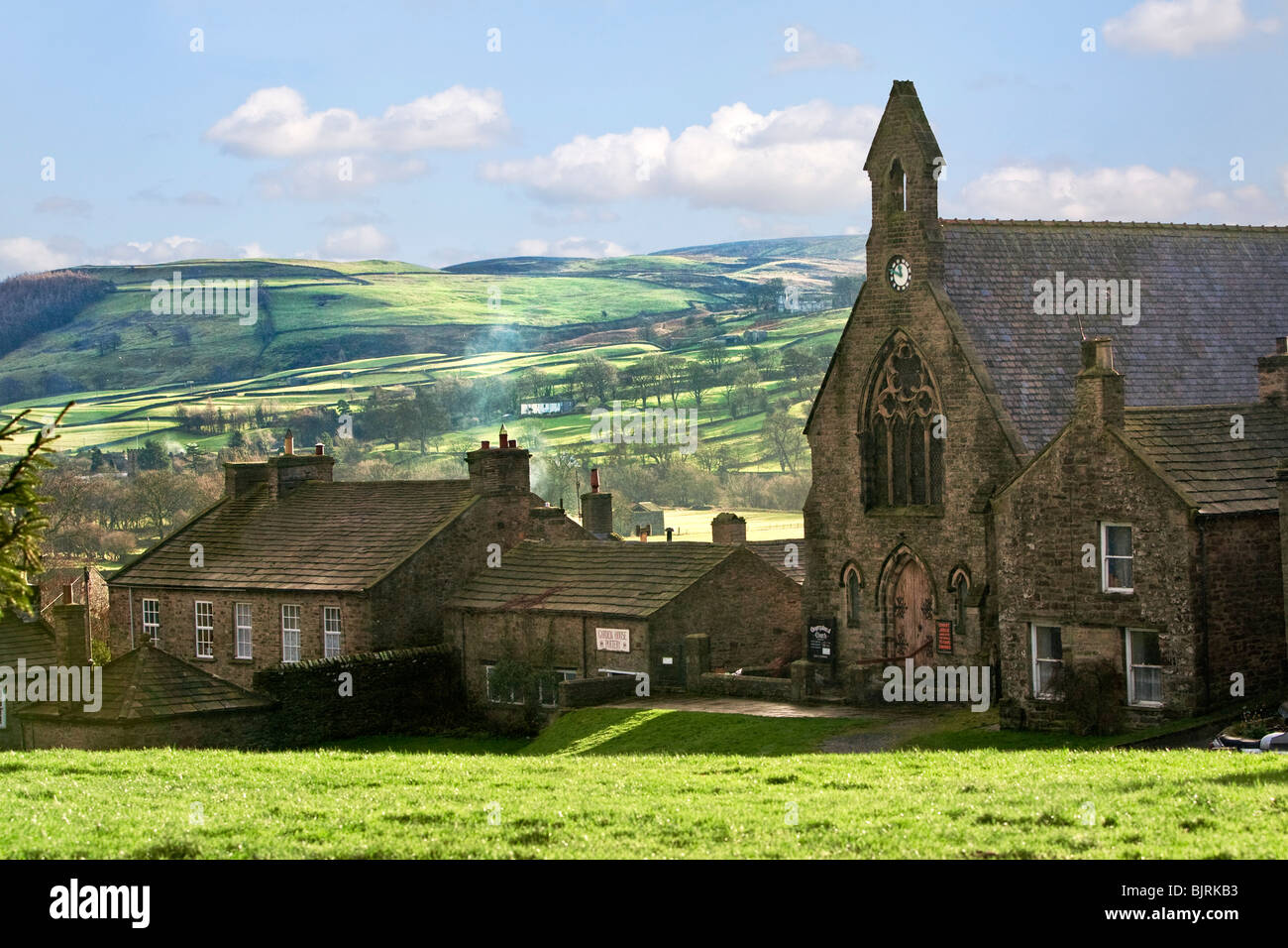 Reeth Dorf in Swaledale, Yorkshire Dales, England, Großbritannien Stockfoto