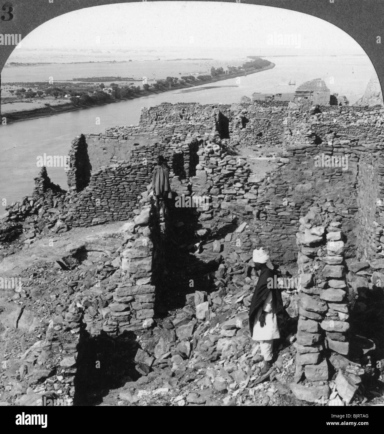 "Kasr Ibrim (Qasr) und einen Blick auf dem Nil in Nubien, Ägypten", 1905. Artist: Underwood & Underwood Stockfoto