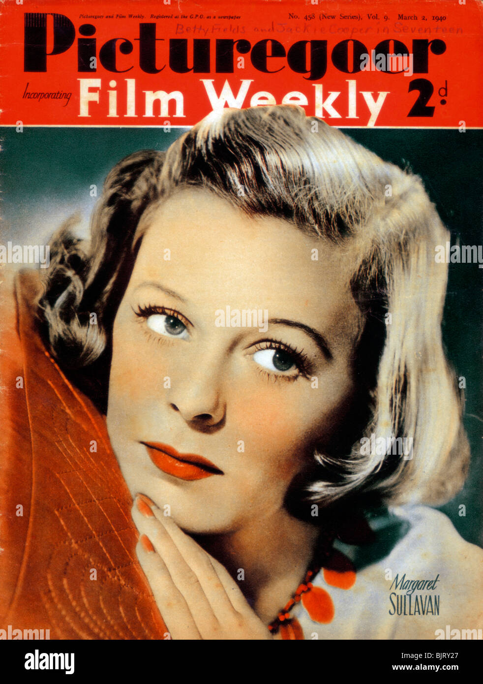 Margaret Sullavan (1909-1960), US-amerikanische Schauspielerin, 1940. Artist: Unbekannt Stockfoto