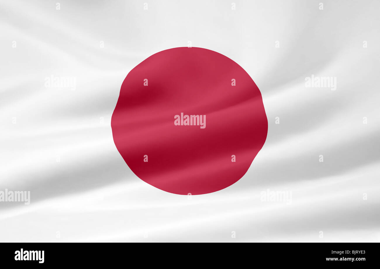 Hohe Auflösung-Flagge von Japan Stockfoto