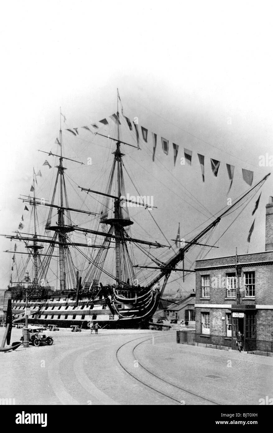 HMS "Sieg", Portsmouth, Hampshire, Anfang des 20. Jahrhunderts. Artist: Wright & Logan Stockfoto
