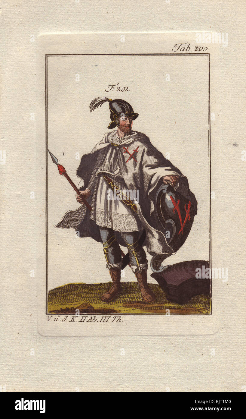 Ritter des Livländischen des Schwertes, gegründet 1202 von Albert i., Erzbischof von Riga. Stockfoto