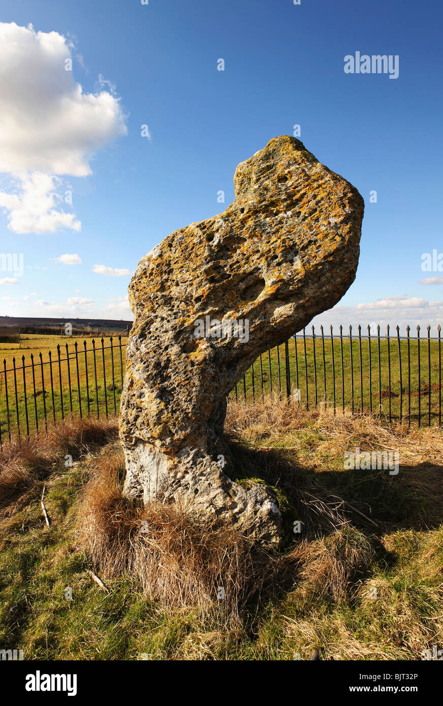 Rollright Stones antike Stätte Oxfordshire Warwickshire England Könige Männer Stein Kreis King Stone neolithischen Zeremoniell Stein Circ Stockfoto