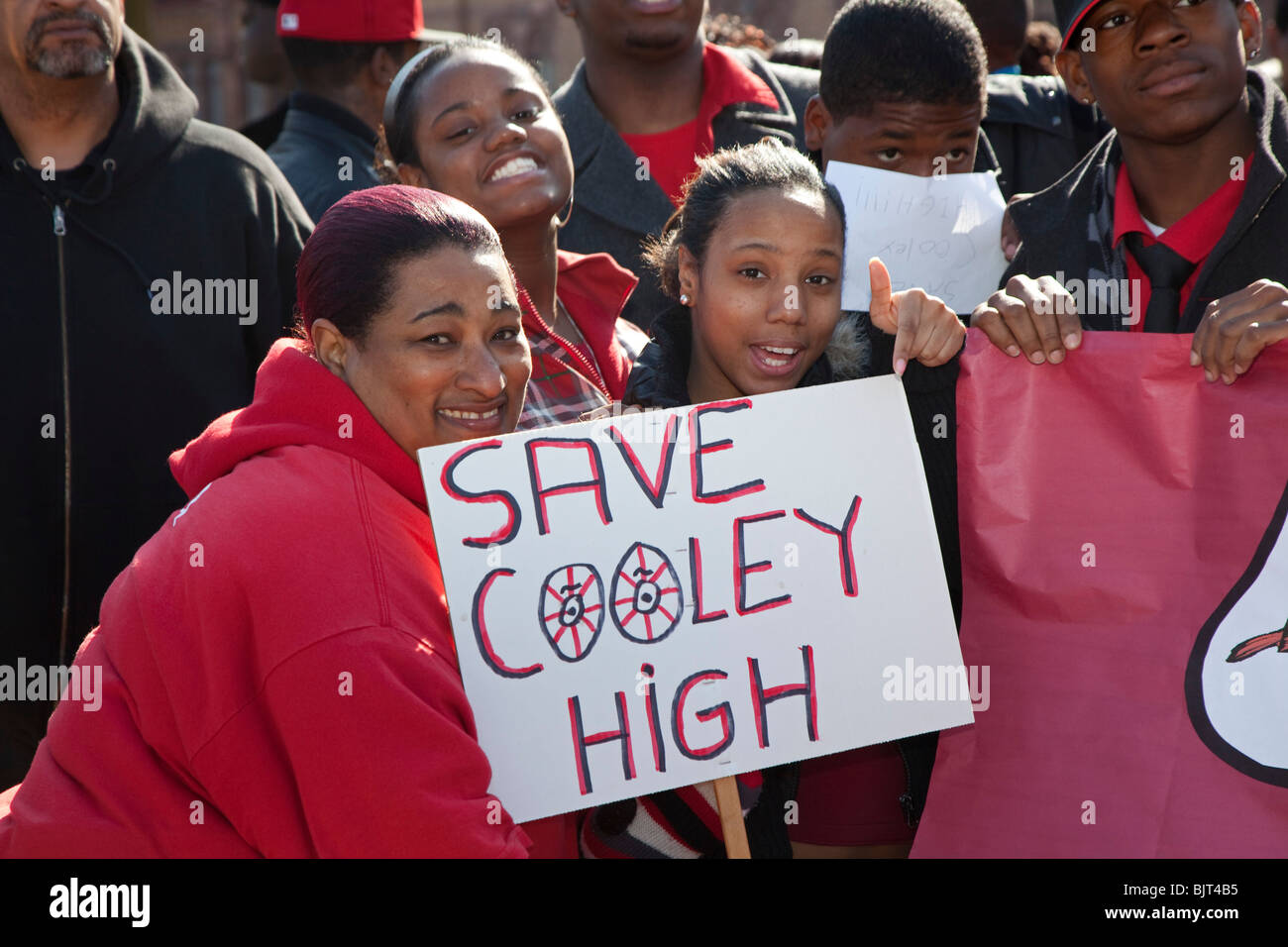 Detroit Studenten protestieren geplant schließen von ihrer High School Stockfoto