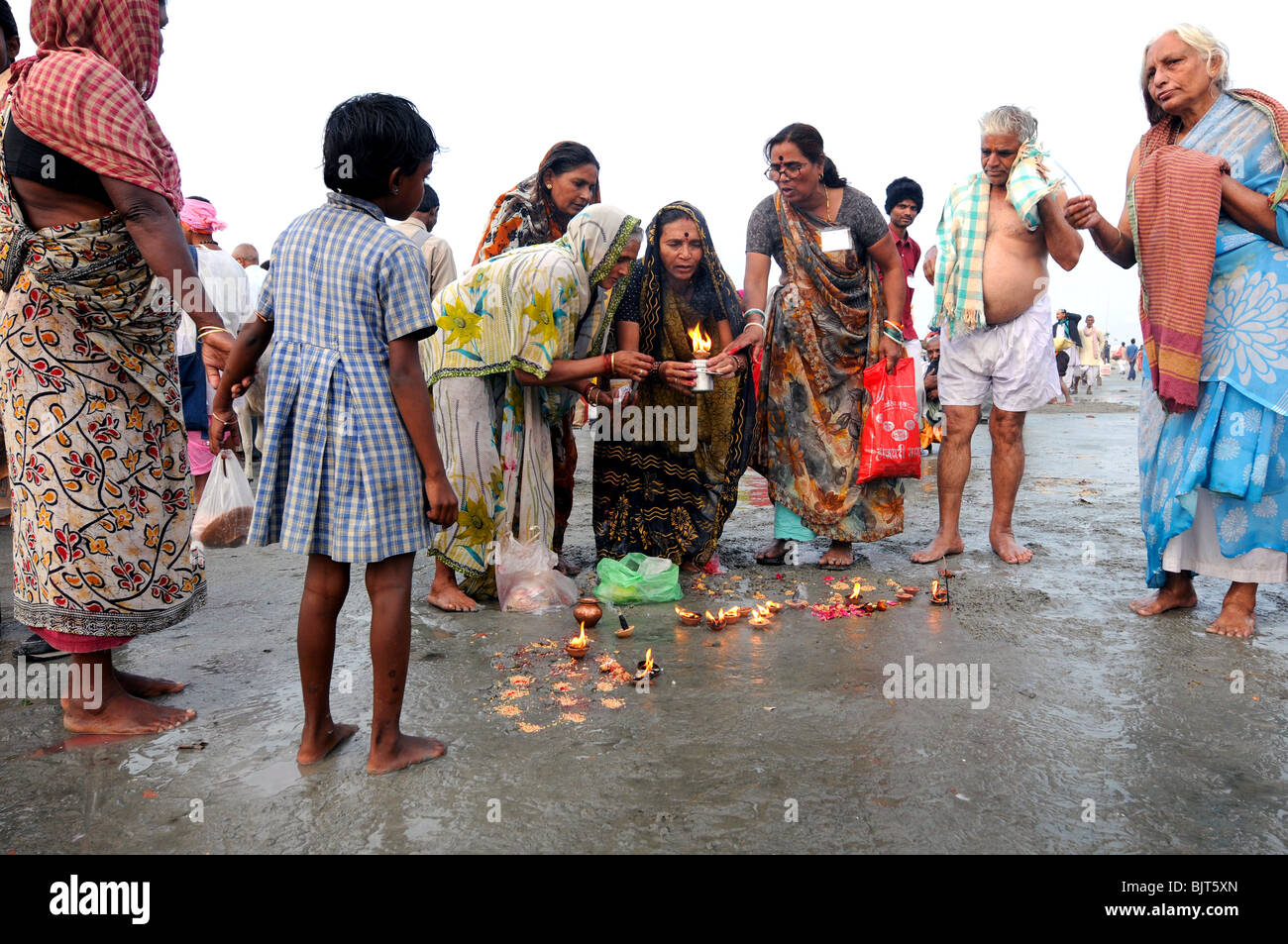 Ganga Sagar Mela Festival in Westbengalen, Indien Stockfoto
