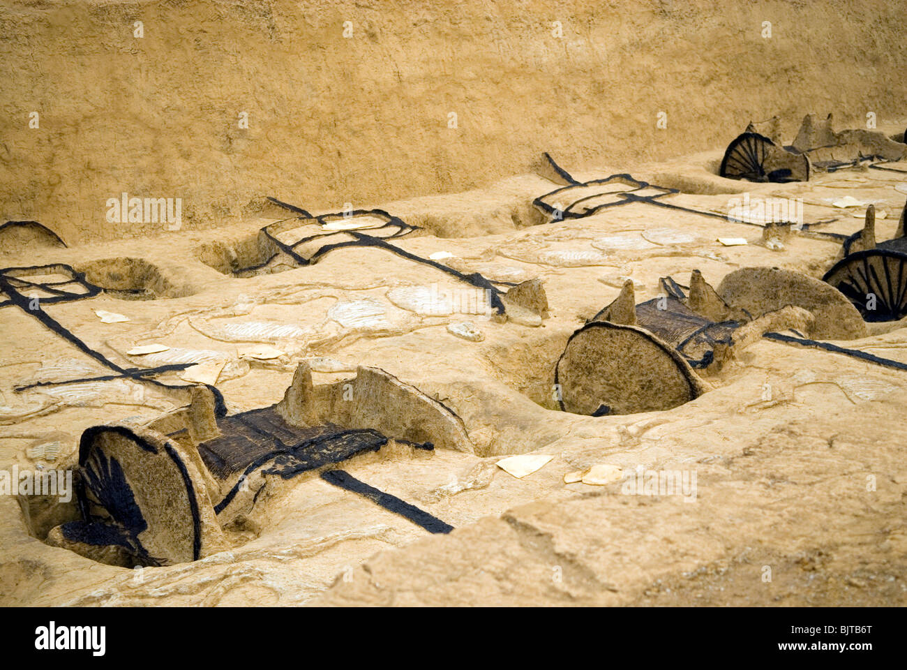 Ausgrabungen in der 2300 Jahre alte Gräber von Xiongjia Zhong, 40 km von Jingzhou. Provinz Hubei, China. Stockfoto