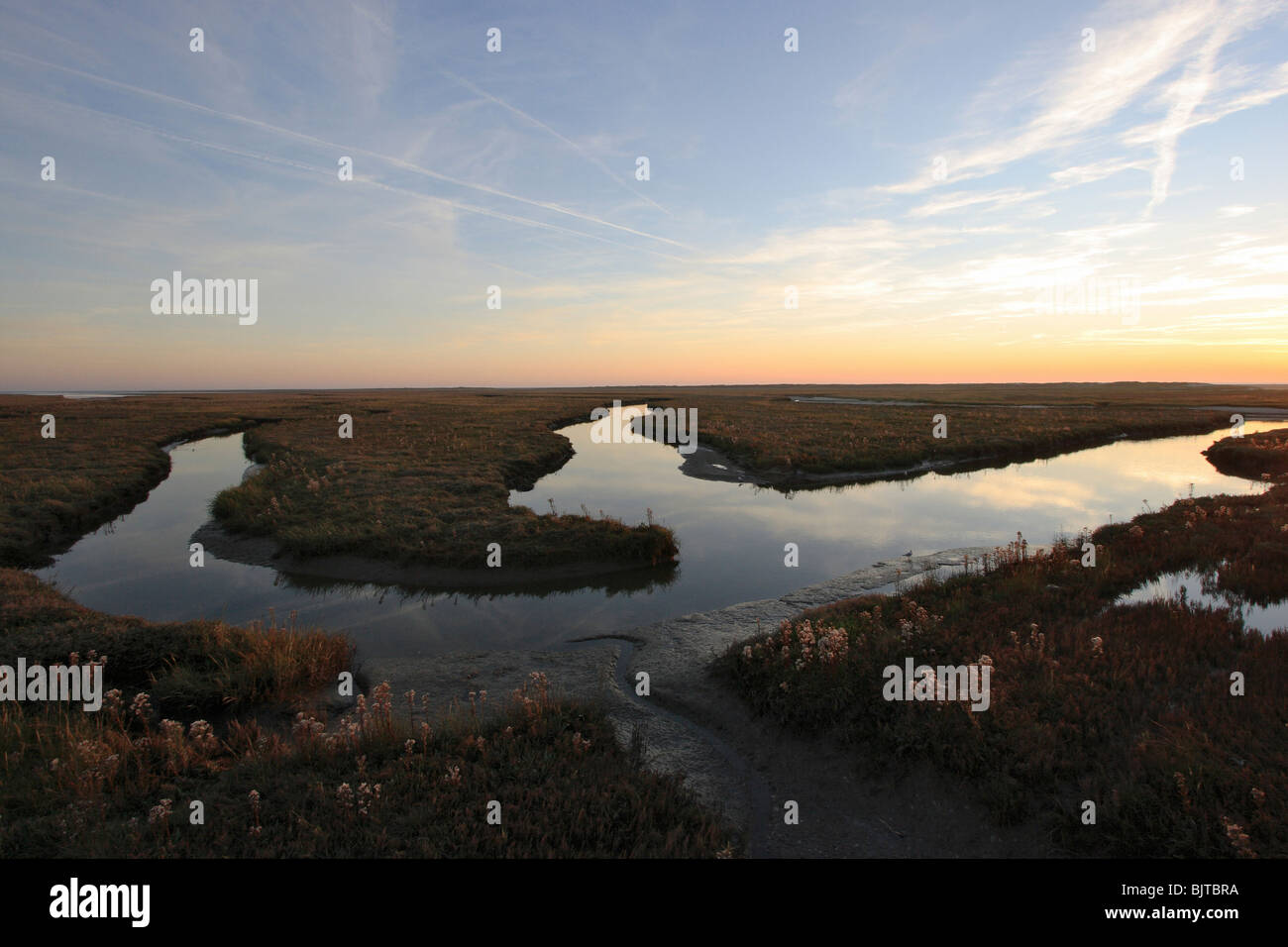 Kanal Landschaft, Sankt Peter-Ording, Deutschland Stockfoto