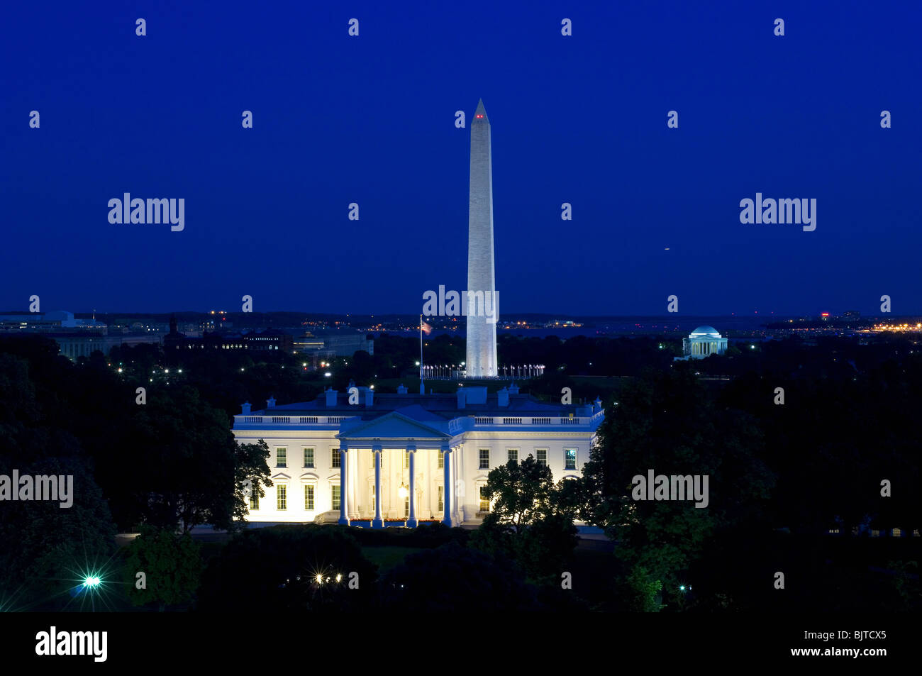 Weißen Haus und dem Washington Monument, Washington D.C, USA Stockfoto