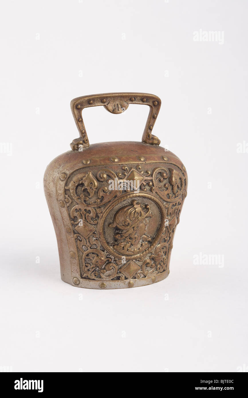 Reich verzierte Metall Kuhglocke Stockfoto