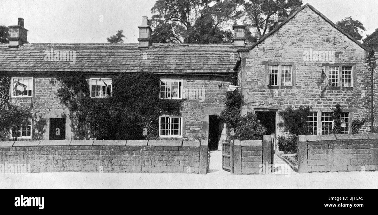 Häuser am Eyam, wo die Pest ausbrach, Derbyshire, 1924-1926. Artist: York & Sohn Stockfoto