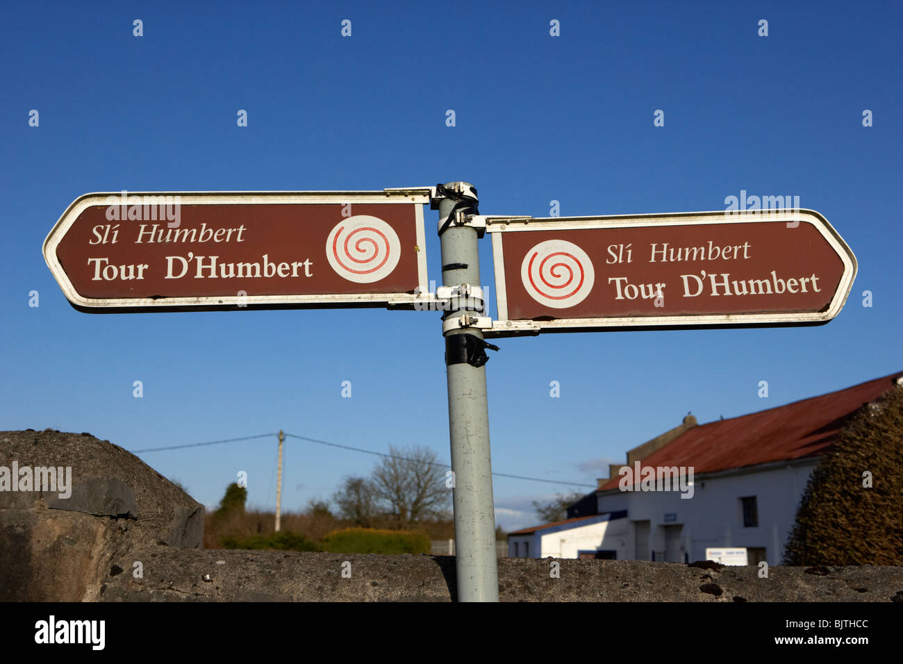 Tour D'Humbert de Humbert Wanderweg und Radweg unterzeichnen in Charlestown Grafschaft Mayo Republik Irland Stockfoto
