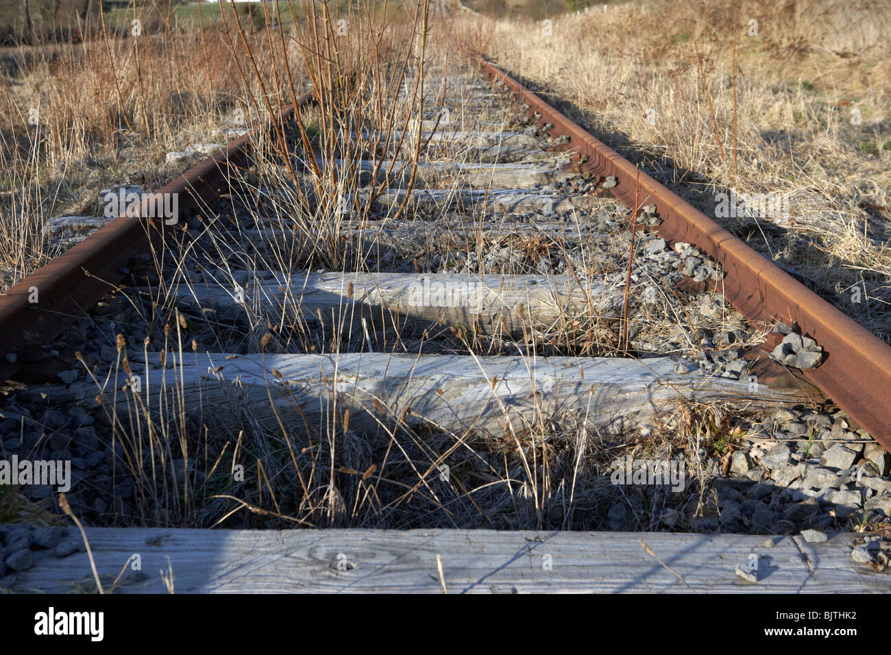 alte verlassene großen südlichen und westlichen Eisenbahnlinie im County Sligo Republik von Irland Stockfoto