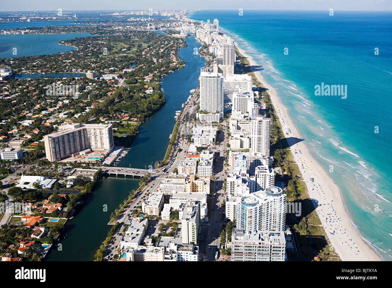 Luftbild von Miami beach Stockfoto