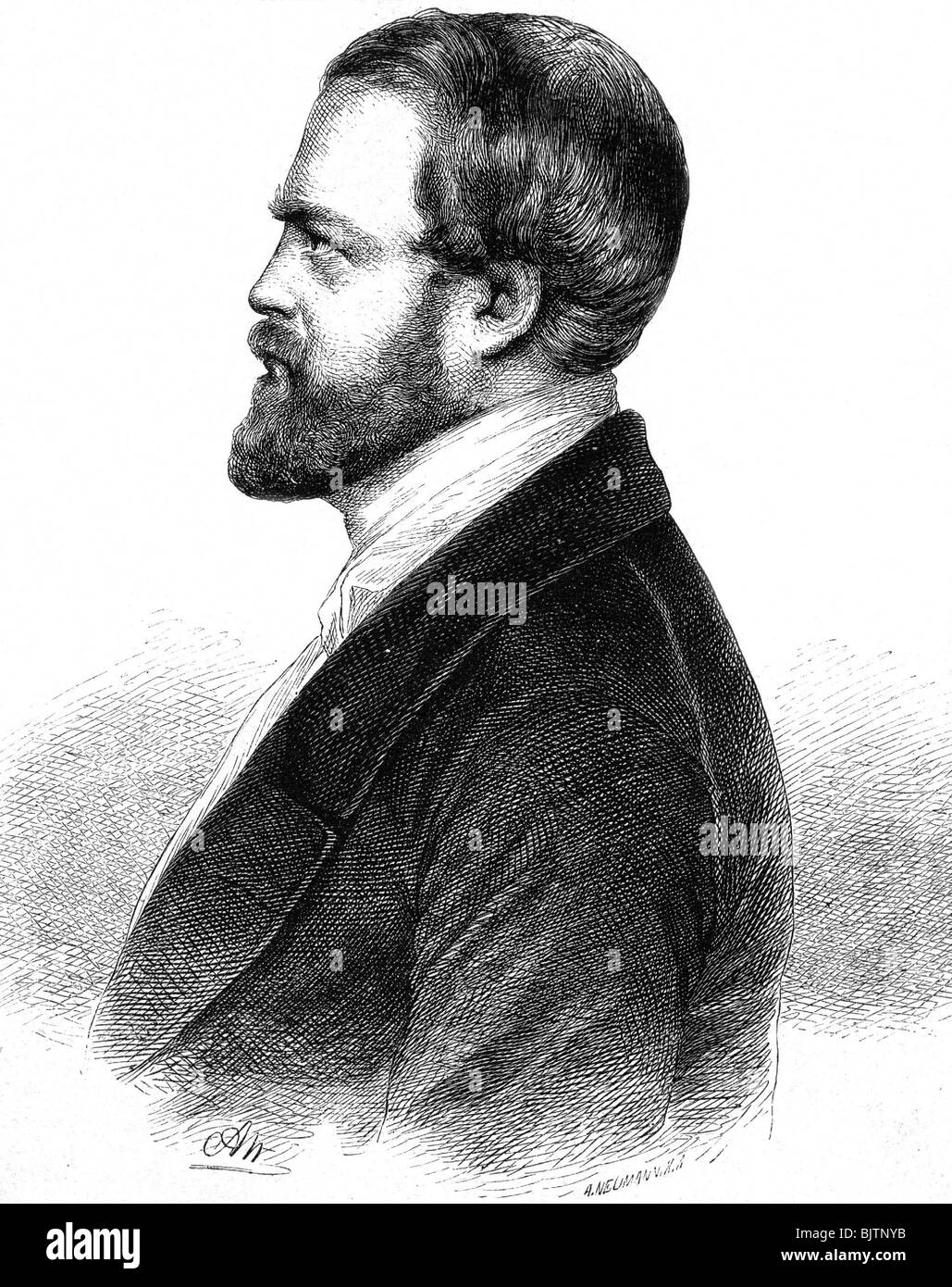 Otto von, 1.4.1815 - 30.7.1898, deutscher Politiker, Porträt, Profil, 1856, Holzgravur von Adolf Neumann (1825-1884er), Stockfoto