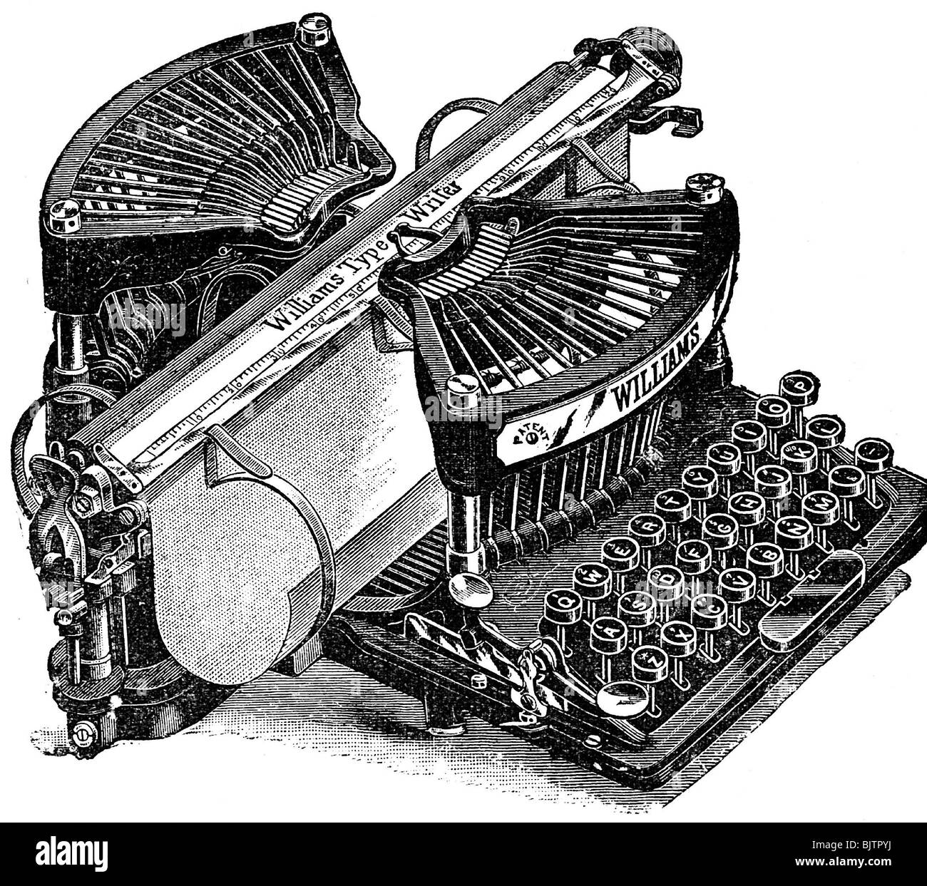 Historical typewriter Schwarzweiß-Stockfotos und -bilder - Alamy