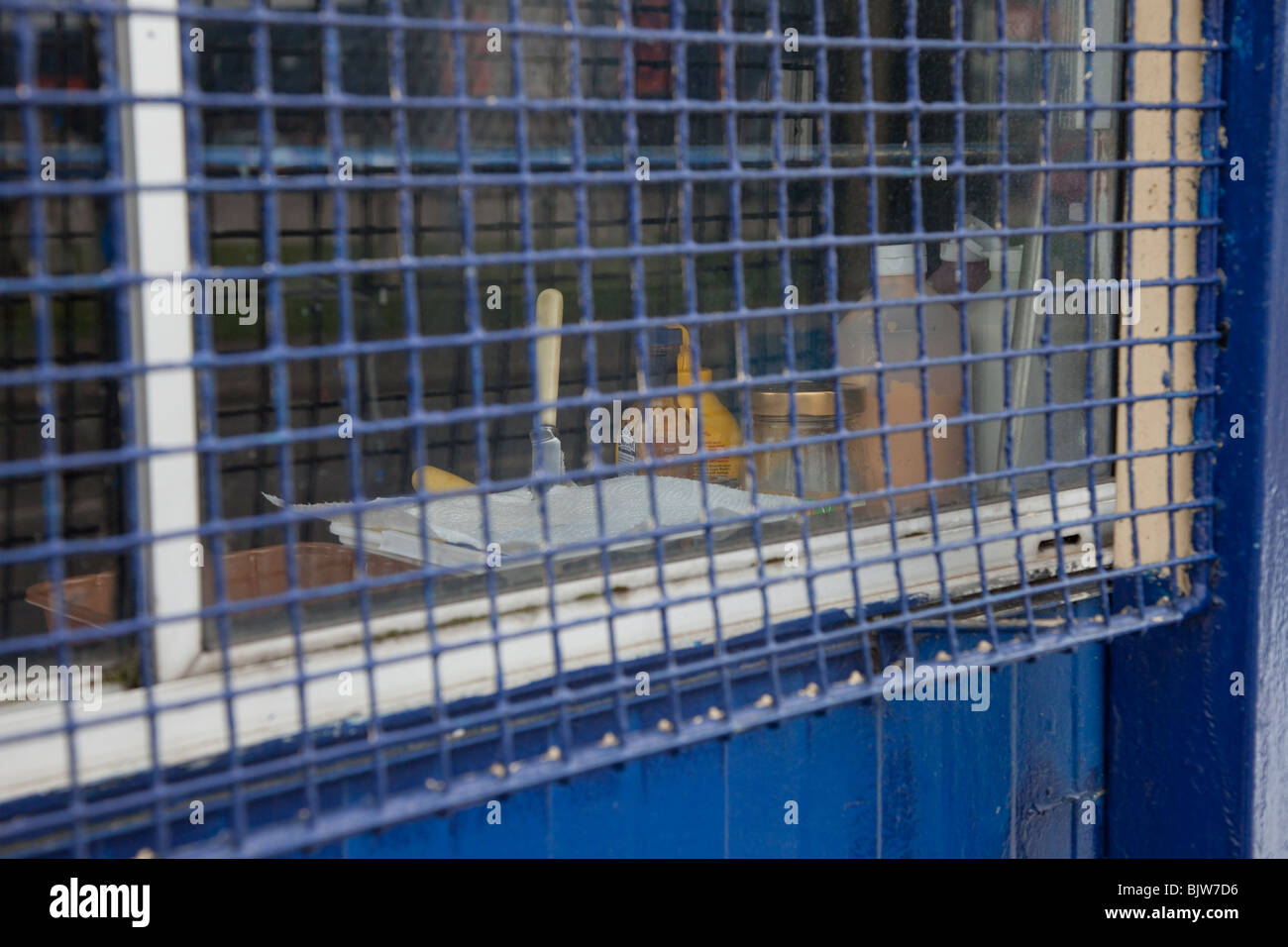 geschlossen am Straßenrand Café Küche UK Stockfoto