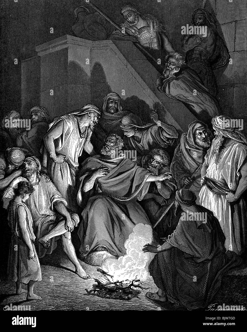Peter, + ca. 64 AD, Apostel, Szene "die Opferbereitschaft von Peter', holzstich von Gustave Dore, Jahrhundert, Artist's Urheberrecht nicht gelöscht werden Stockfoto