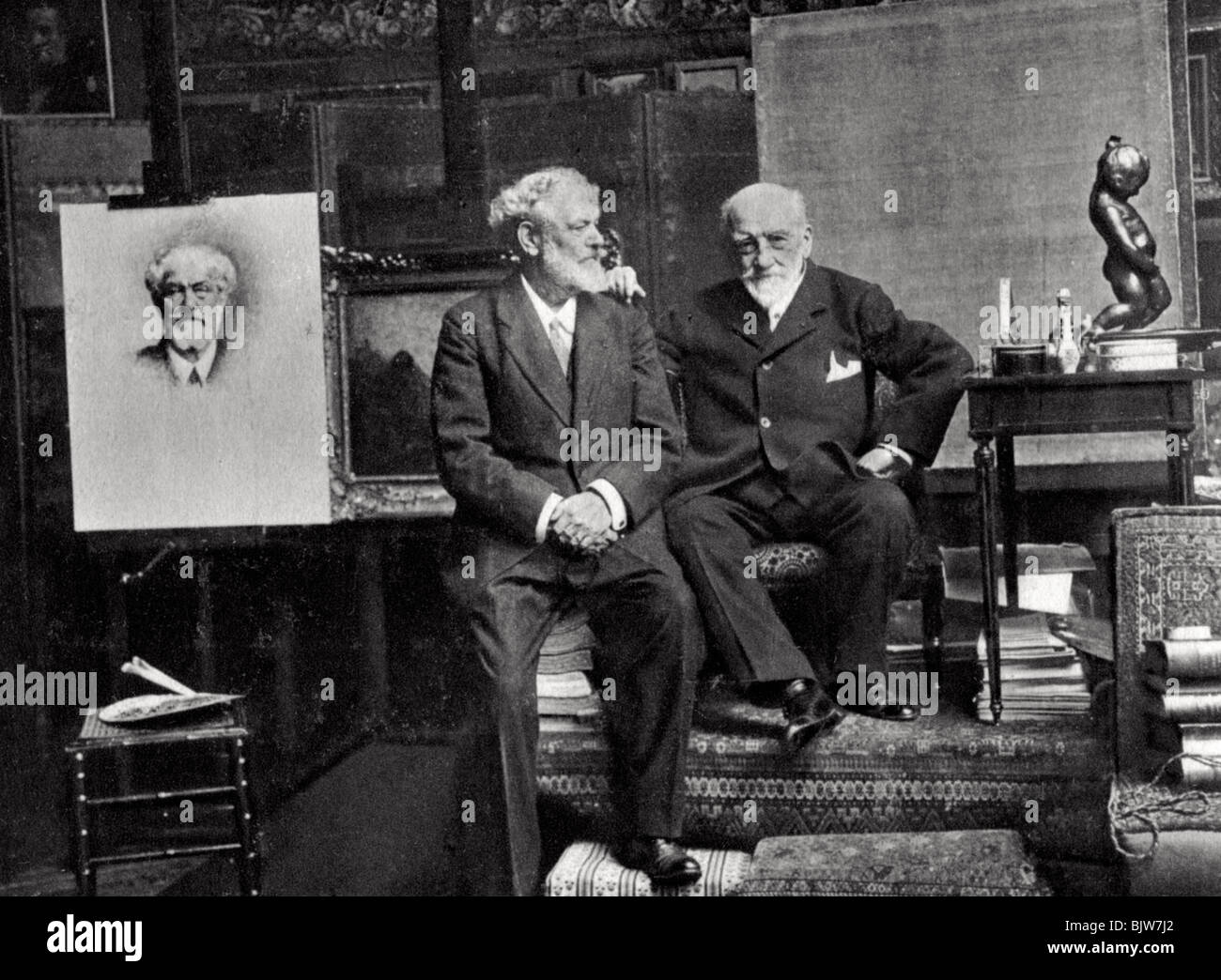 Jean Richepin, französischer Dichter, Dramatiker und Romancier, und Leon Bonnat, französischer Künstler, 1901. Artist: Unbekannt Stockfoto