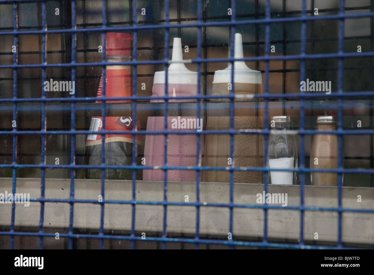 geschlossen am Straßenrand Café Küche UK Stockfoto