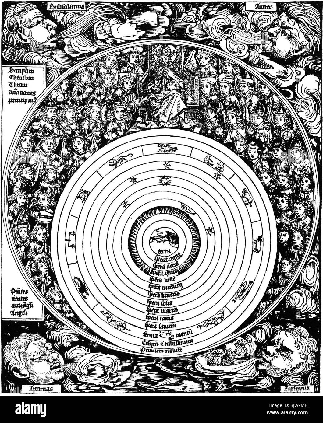 Religion, biblische Szenen, Christentum, Genesis, 7. tag, welt Chronik von Hartmann Schedel, Holzschnitt, 1493, Artist's Urheberrecht nicht geklärt zu werden. Stockfoto