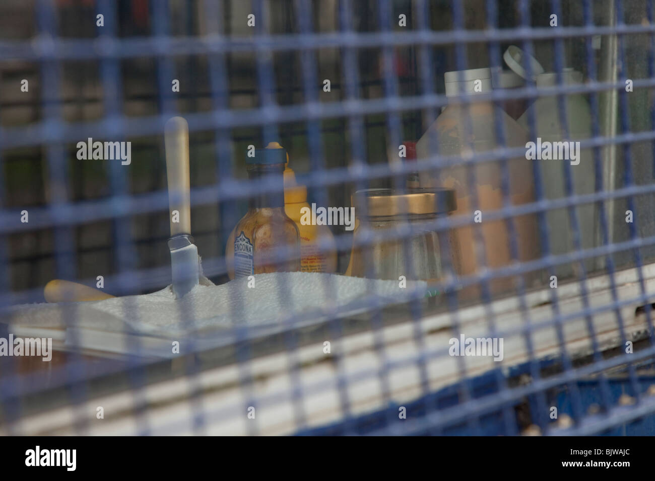 geschlossen am Straßenrand Café Küche UK Stockfoto