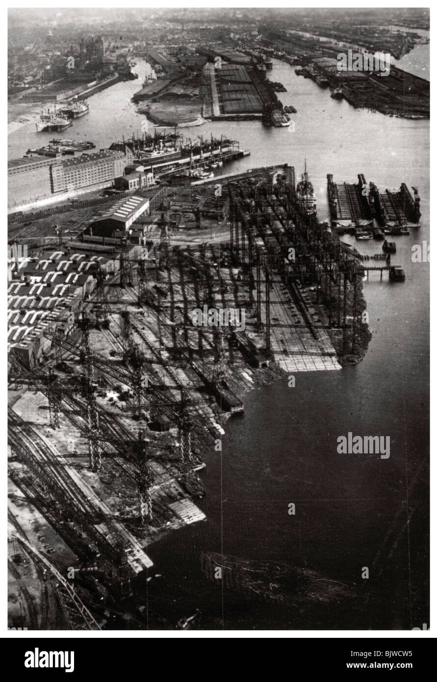 Luftaufnahme der Bremer Vulkan Werft, Bremen, Deutschland, aus einem