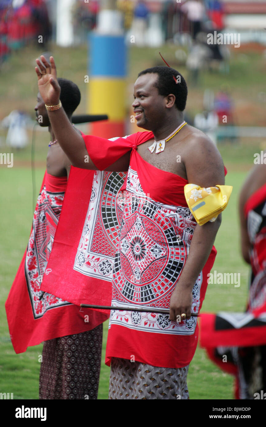 Mswati III, der König von Swasiland und Leiter der Swazi Königsfamilie. Stockfoto