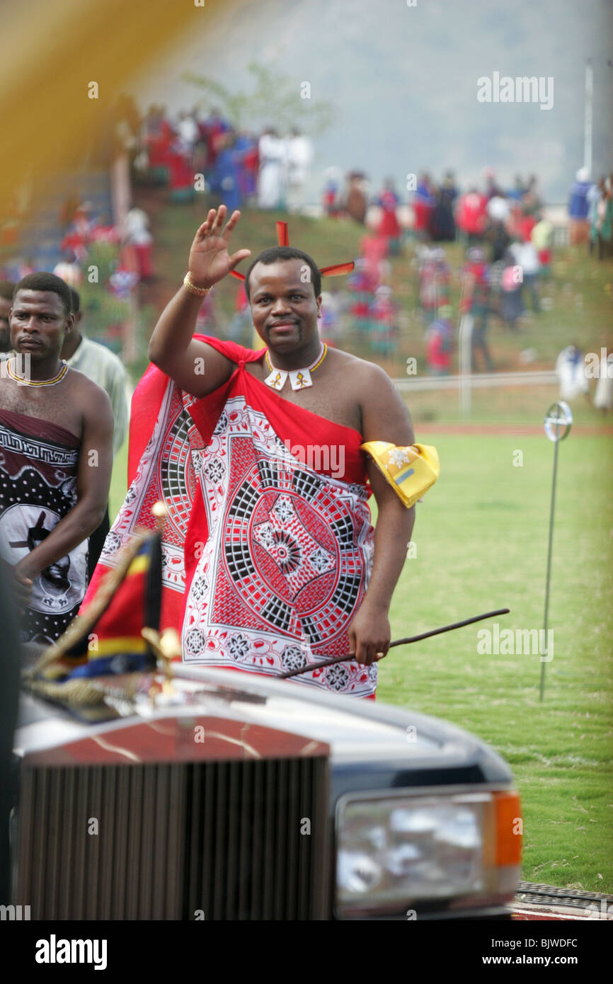 Mswati III, der König von Swasiland und Leiter der Swazi Königsfamilie. Stockfoto