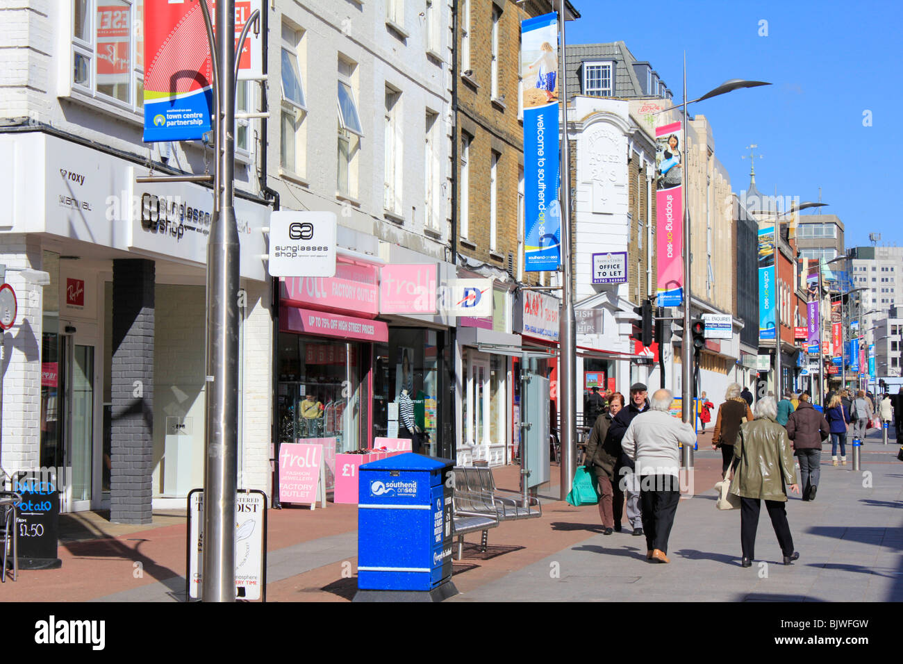 Southend auf Meer Stadt Zentrum hohe Straße Essex England uk gb Stockfoto