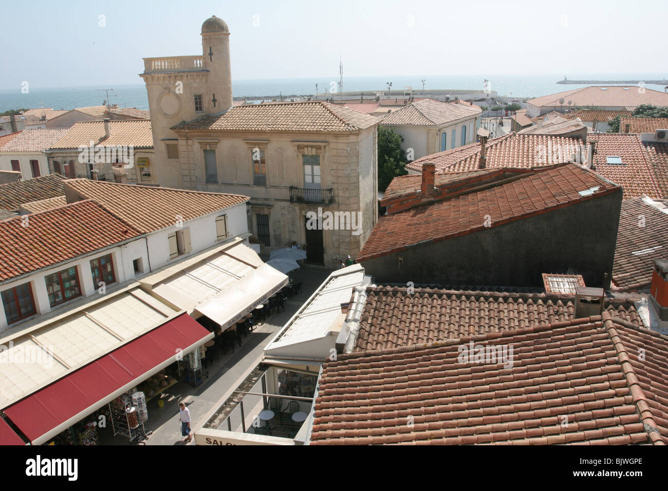 Auf der Kirchenburg in Saintes-Maries-de-la-Mer, Provence, Frankreich Stockfoto