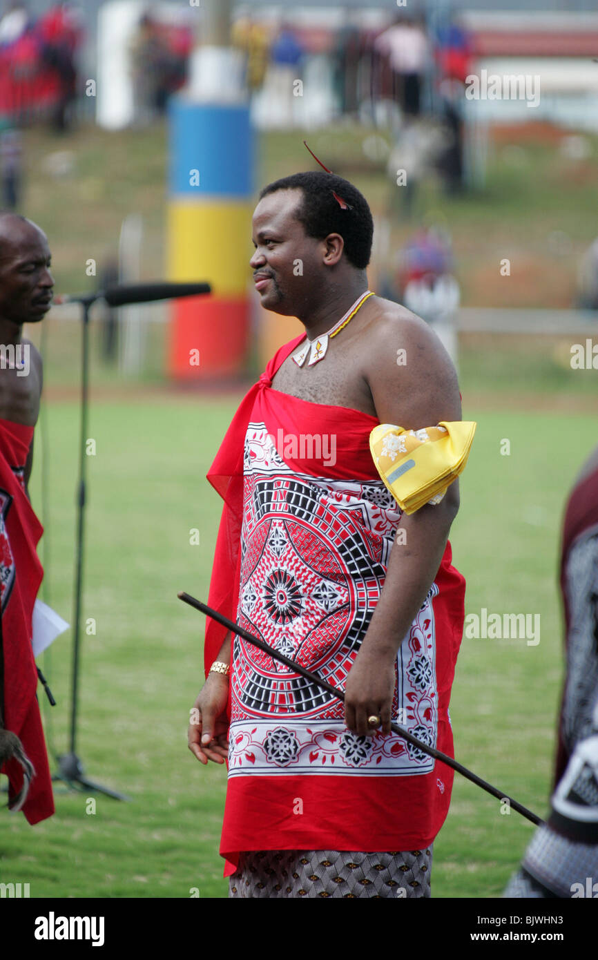 Mswati III, der König von Swasiland und Leiter der Swazi Königsfamilie. Stockfoto