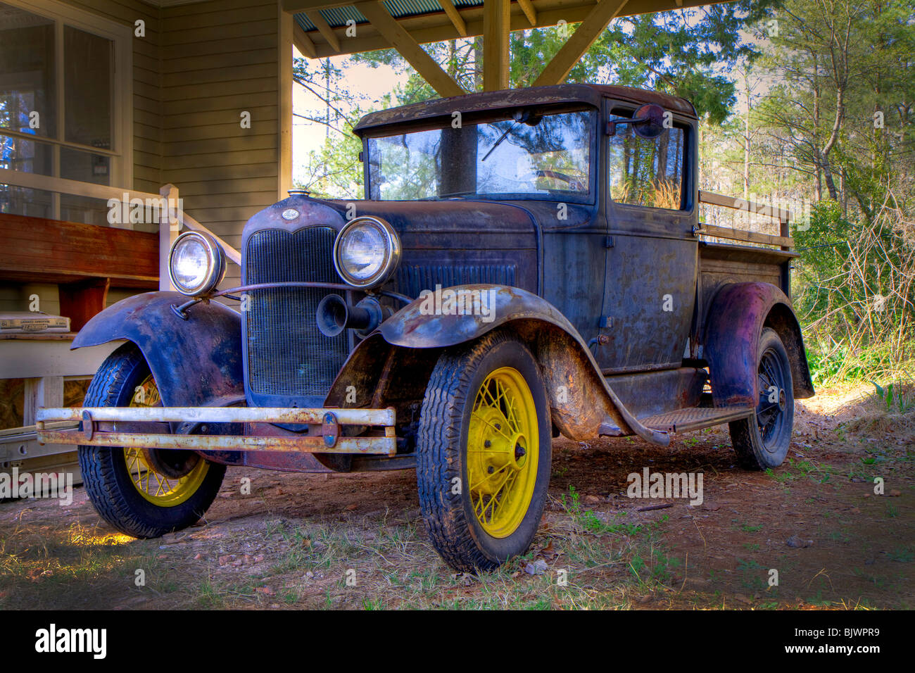 Alten Bauernhof LKW historischen pickup Auto Automobil historischen Stockfoto