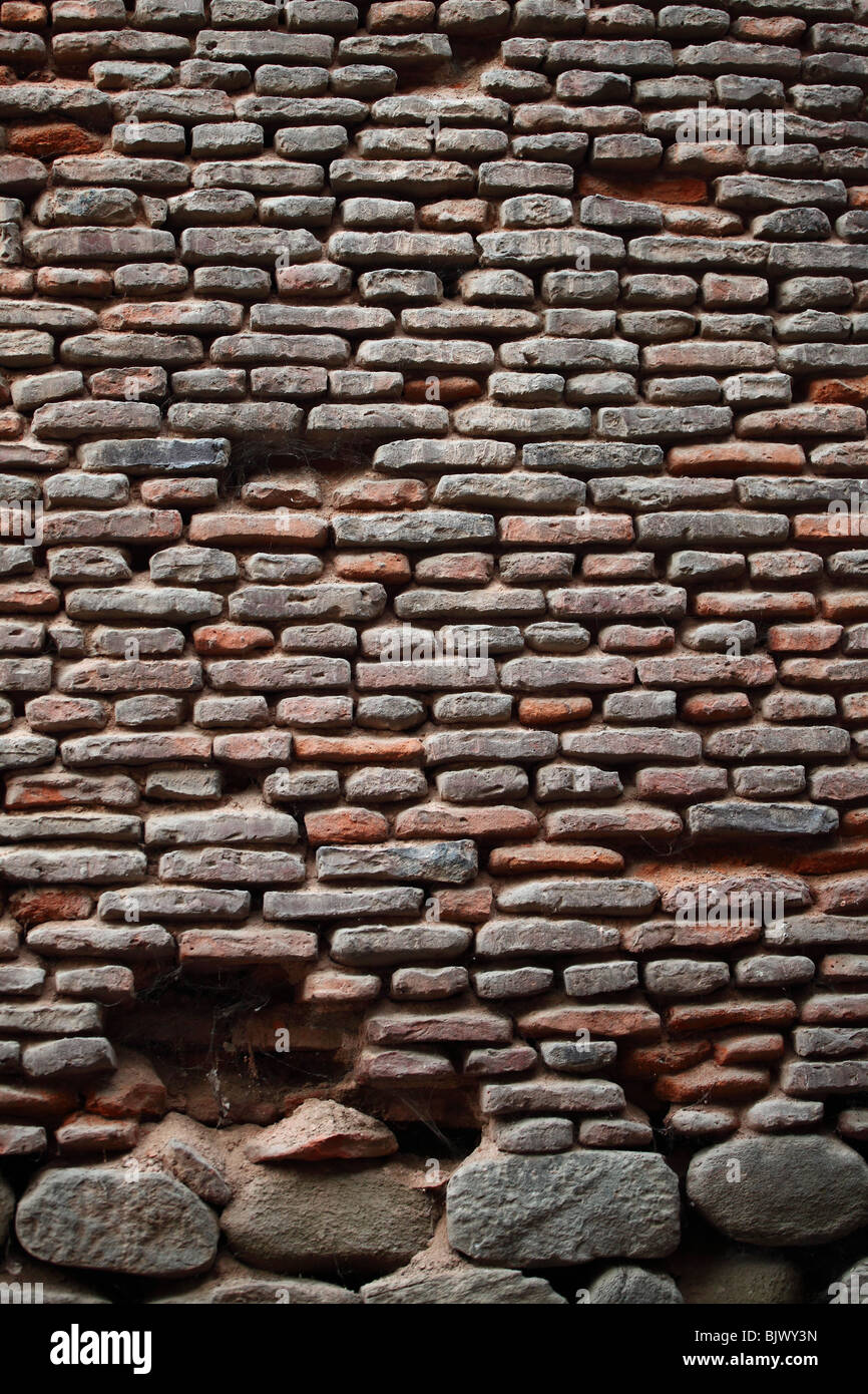 Gemauerte Wand strukturierten Stein Altbau Ruinen Stockfoto