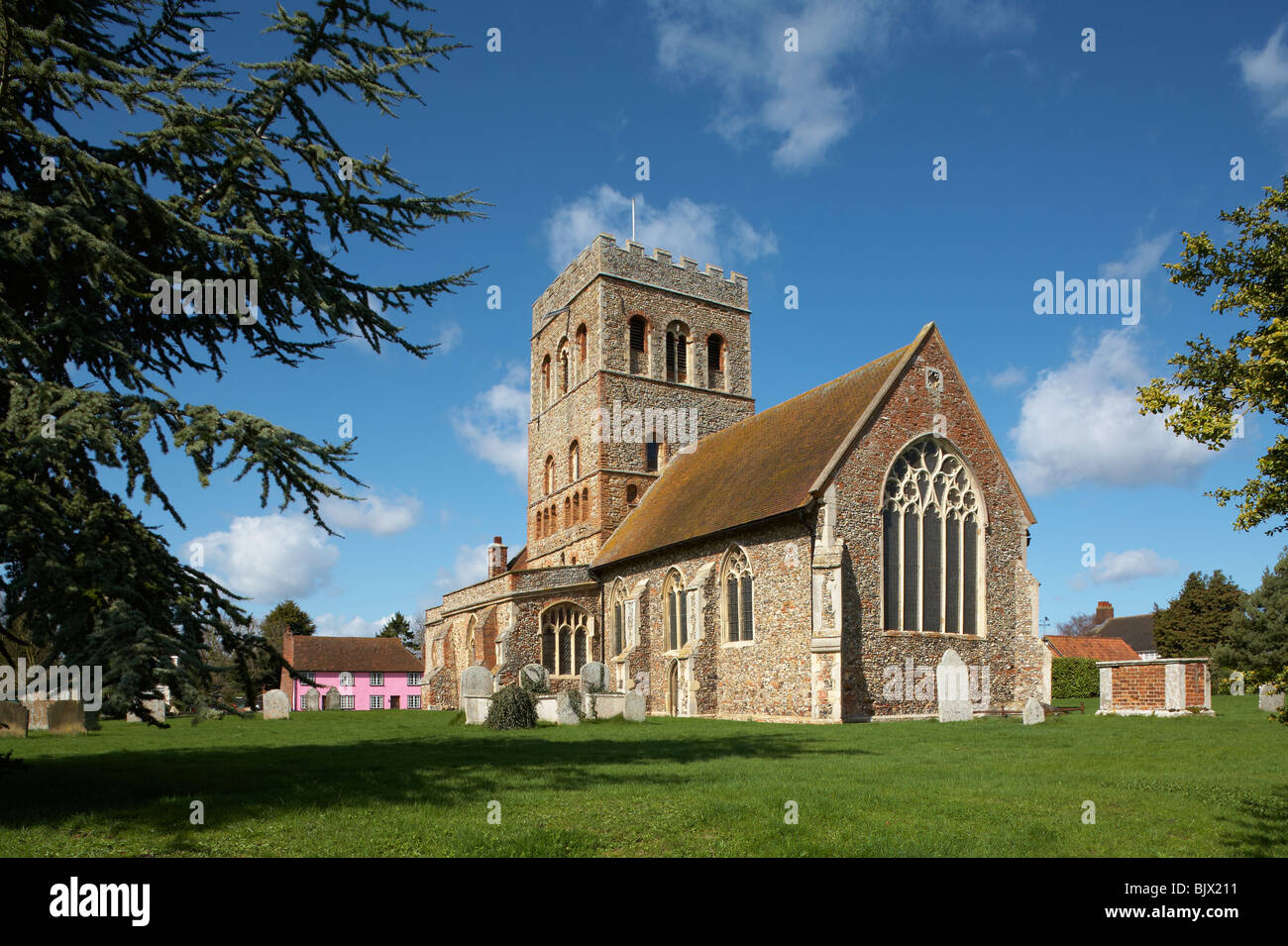 Großbritannien England Essex große Tey Kirche St. Barnabus C 1150 n. Chr. Stockfoto