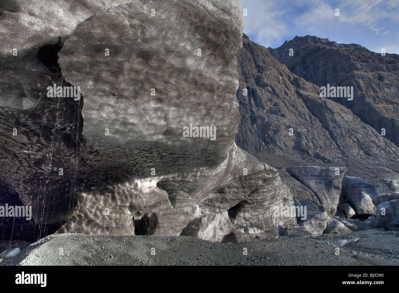 Eisblöcke aus dem Gletscher Vatnajökull Island Stockfoto