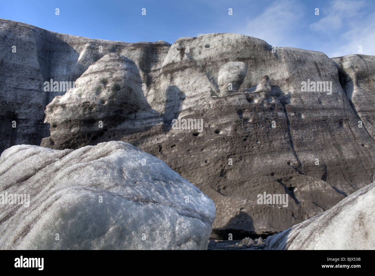 Eisblöcke aus dem Gletscher Vatnajökull Island Stockfoto