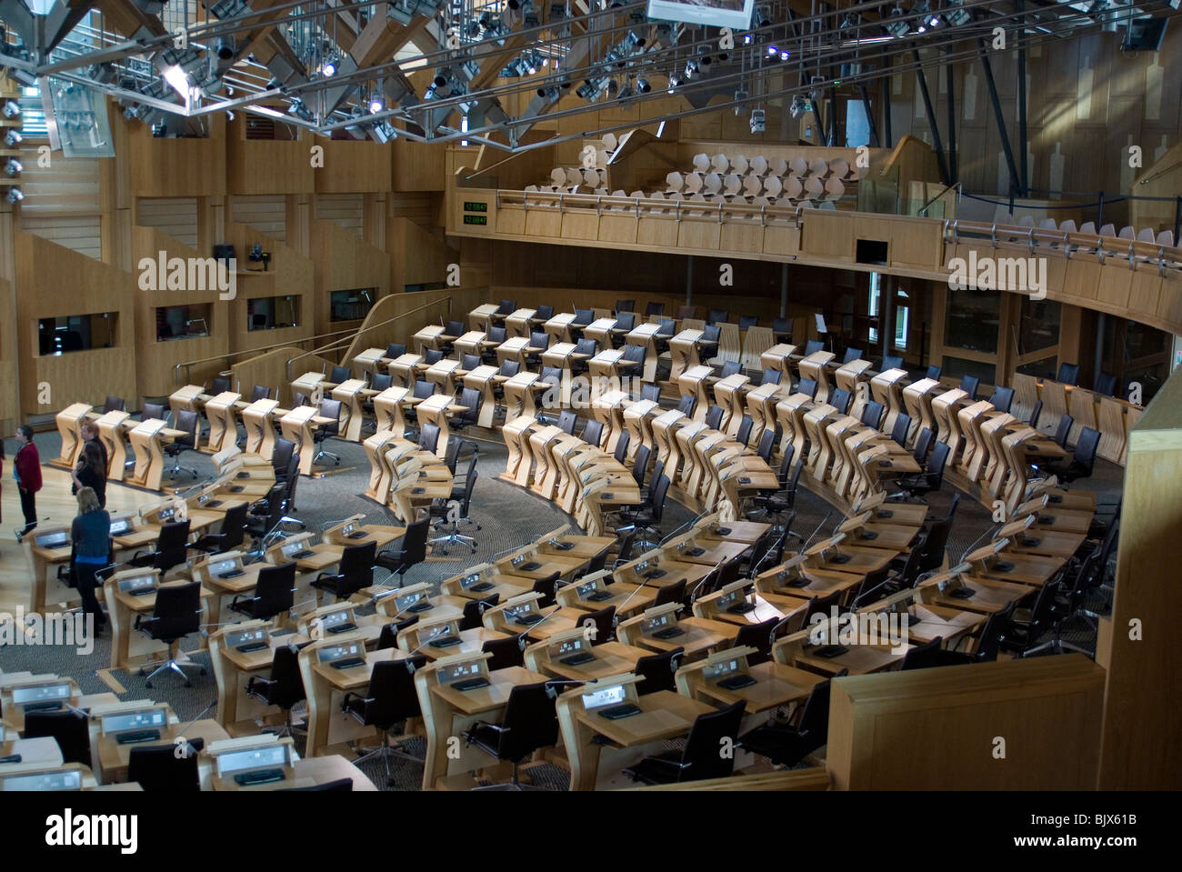 Interieur, das neue schottische Parlament (Architekt Enric Miralles), Edinburgh, Schottland Stockfoto
