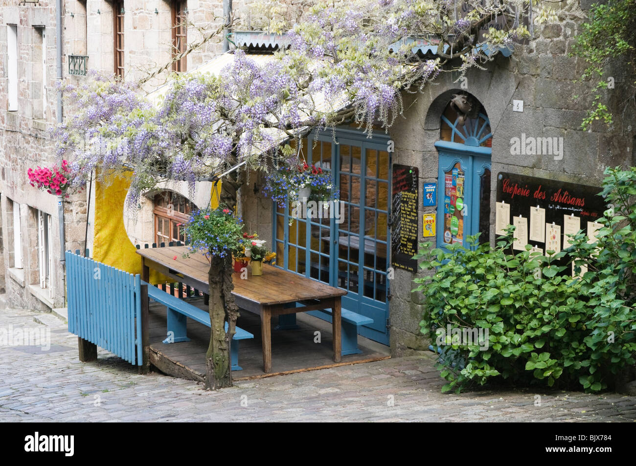 Creperie Dinan Brittany France Stockfoto