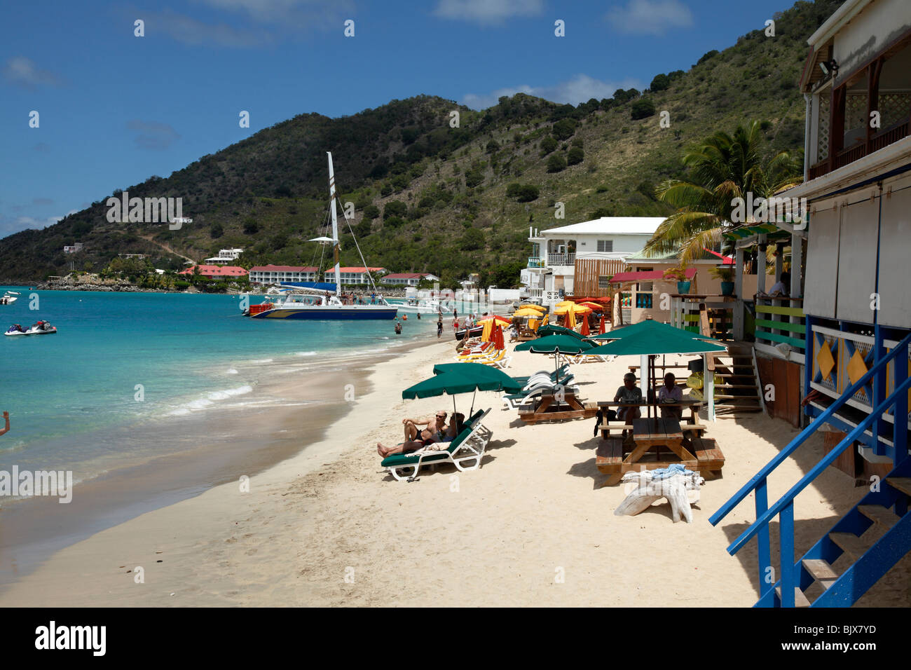 Grand Case Bay, französische Karibik St.Martin. Stockfoto