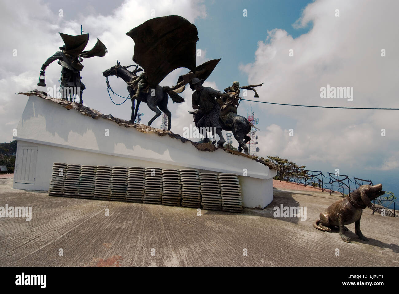 Denkmal für die ursprünglichen Siedler, Manizales (Stadt in der Kaffee-Anbau-Region), Kolumbien. Stockfoto