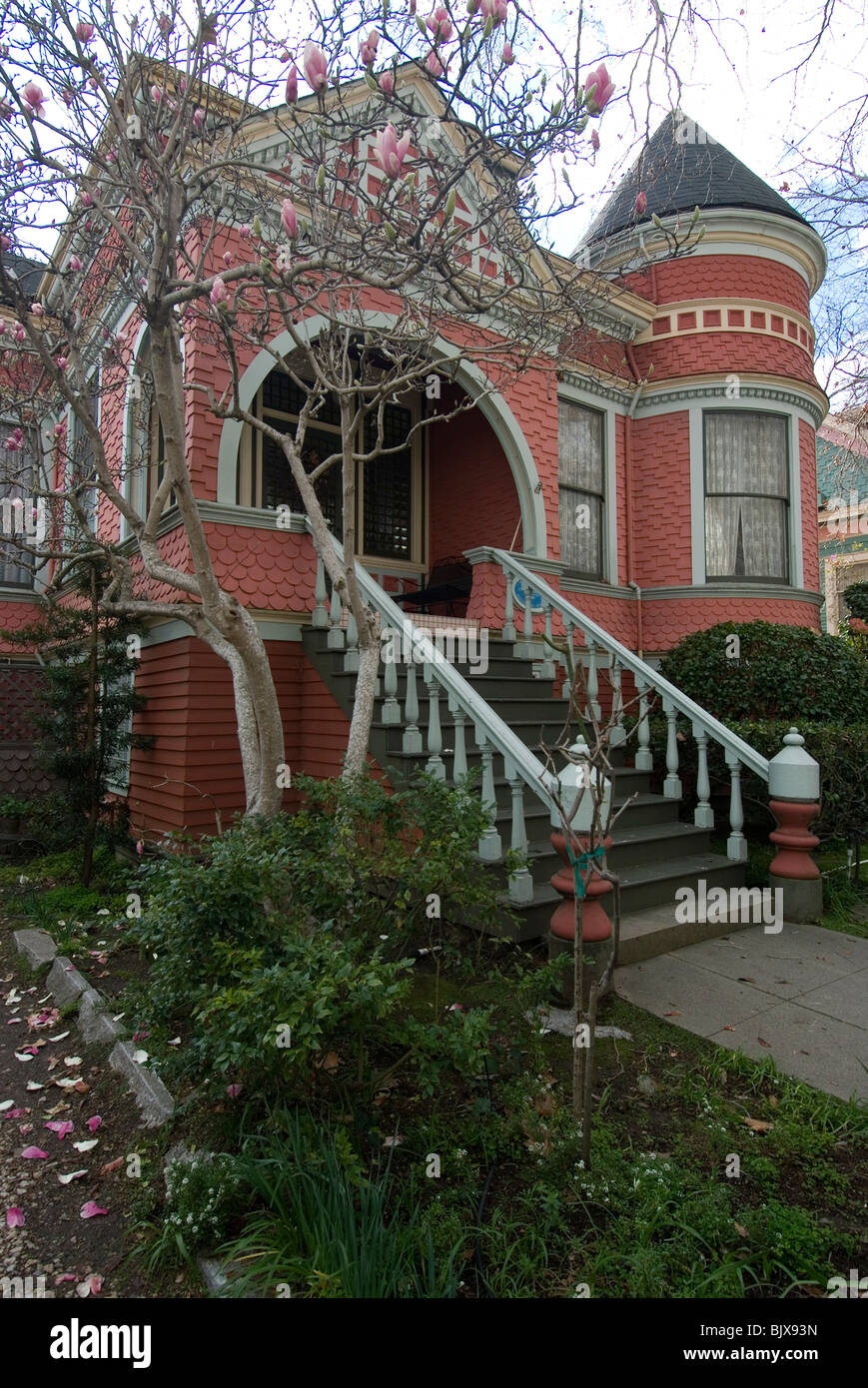 Distelfalter (Victorian House), Walnut Street, Santa Cruz, Kalifornien. Stockfoto