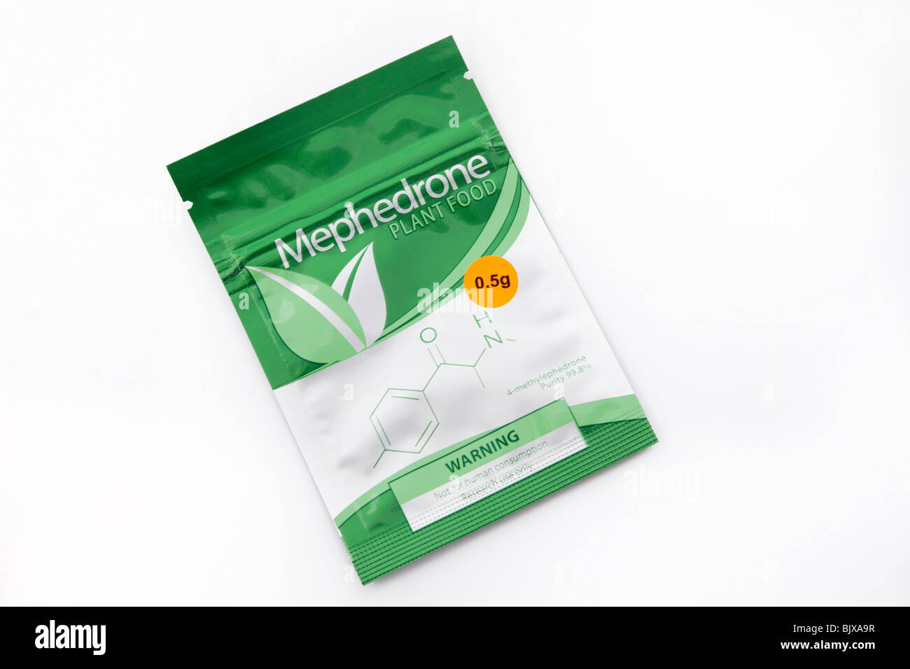 5g Mephedron Medikament Paket. 4-Methylephedrone 99,8 % rein Stockfoto