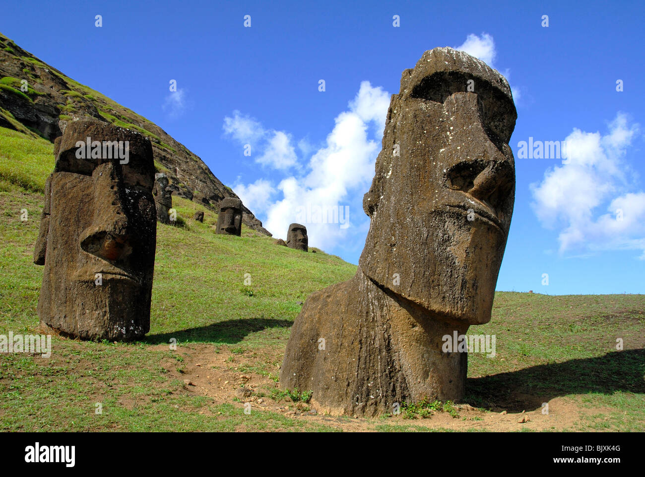 Moai Statuen in Osterinsel, Chile Stockfoto