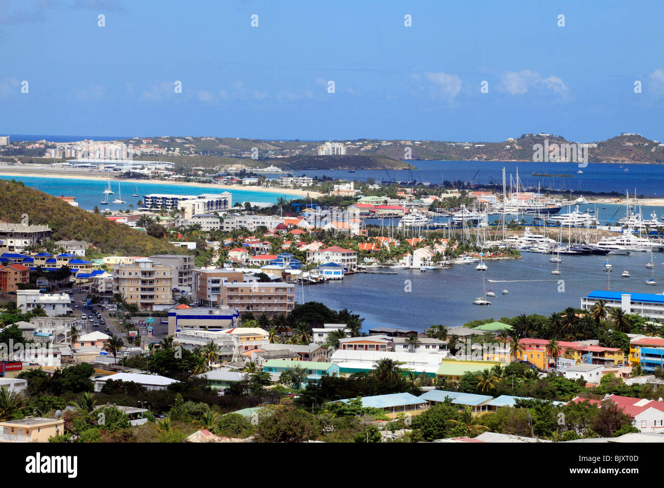 Simpson Bay und Marina in St. Maarten. Karibik Stockfoto