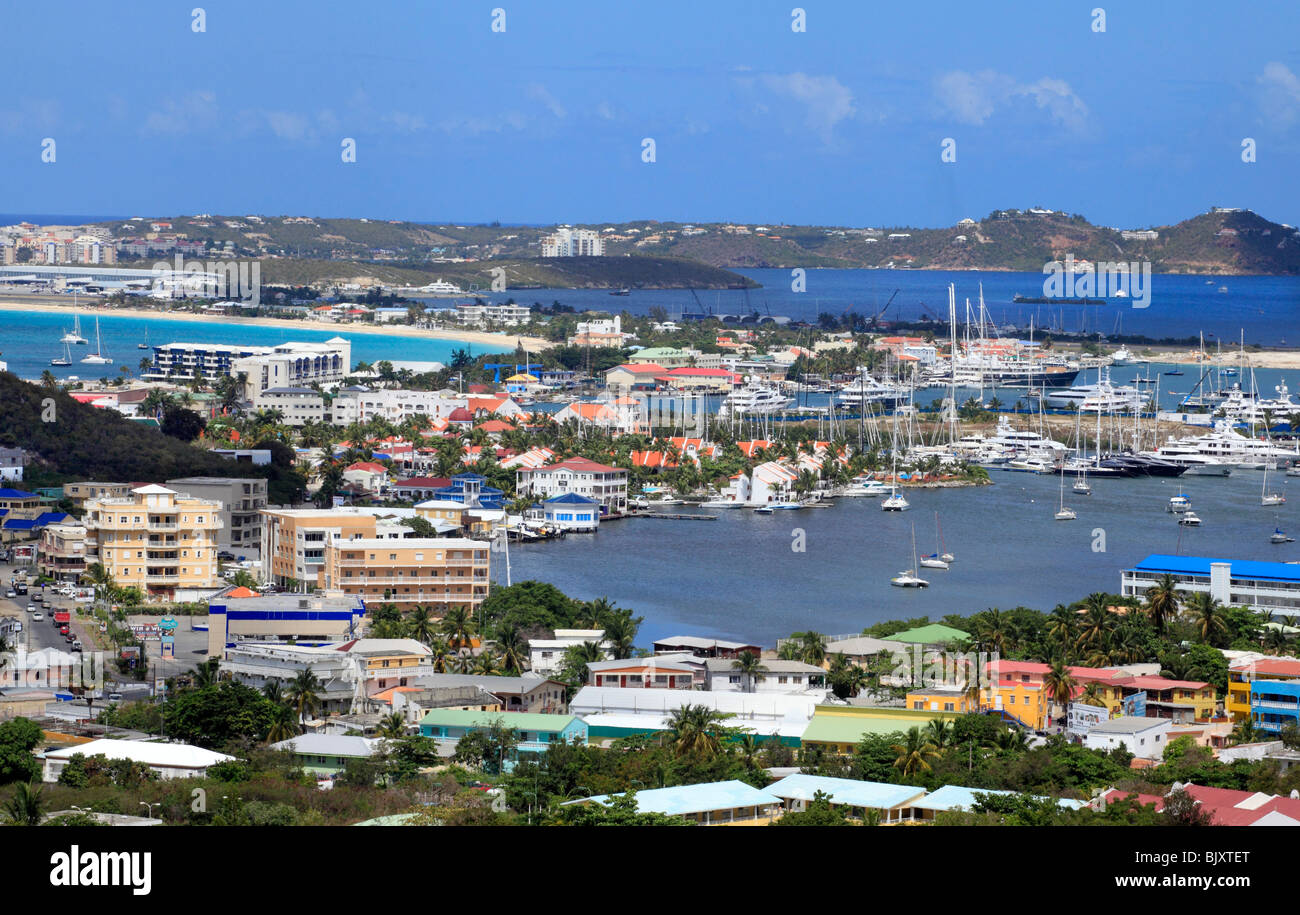 Simpson Bay und Marina in St. Maarten. Karibik Stockfoto