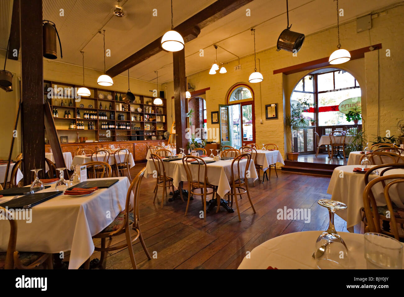 Padburys Restaurant, Guildford, Swan Valley, Westaustralien. Gehobenes lokal in eine historische Lagergebäude Stockfoto