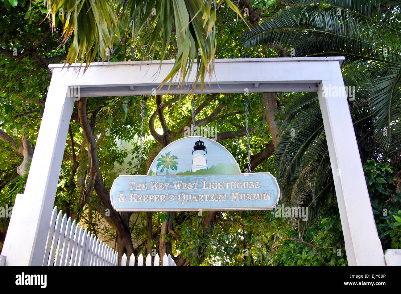 Key West Leuchtturm & Keepers Viertel Museum, Key West, Florida, USA Stockfoto